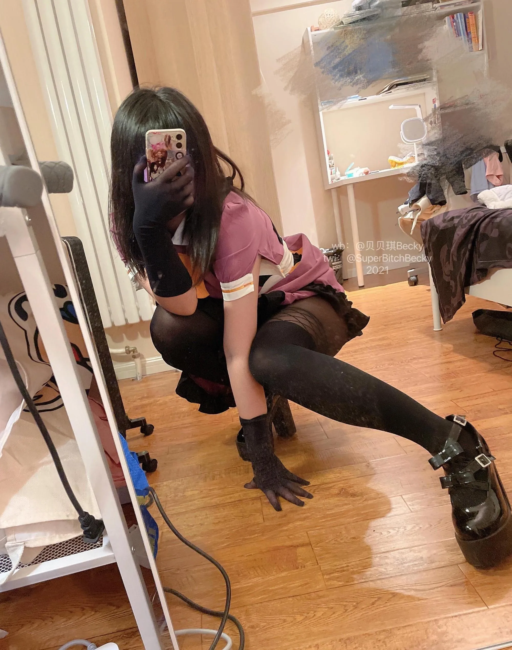 贝贝琪Becky – NO.019 对镜黑发辣妹 [105P]插图5